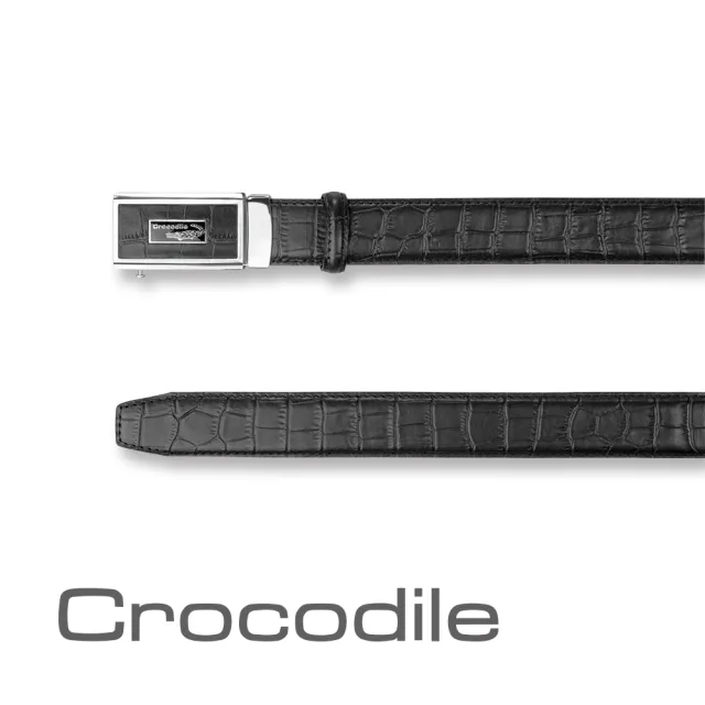 【Crocodile】Crocodile 鱷魚皮件 真皮自動扣皮帶 0101-42005-01(義大利進口牛皮)