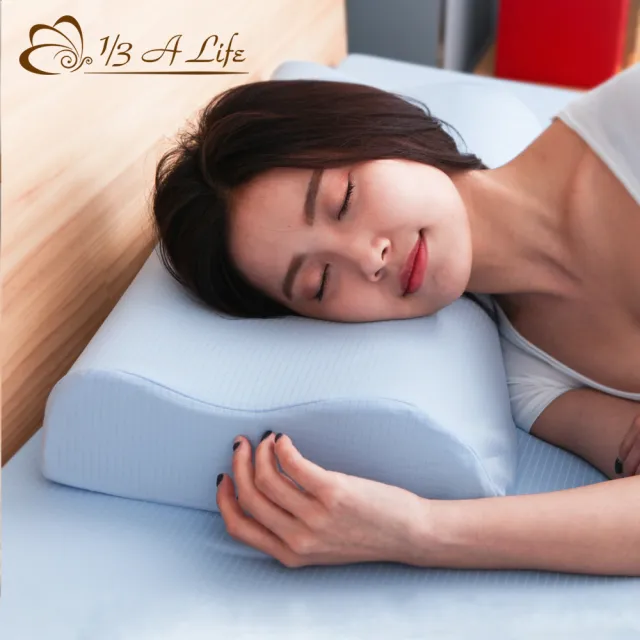 【1/3 A LIFE】56cm防蹣抗菌-人體工學型50D舒眠記憶枕(10cm/2入)