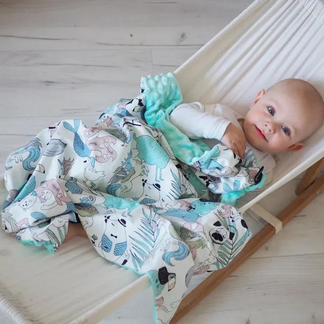 【La Millou】單面巧柔豆豆毯-加大款(LA MILLOU FAMILY II-粉嫩糖果綠-四季毯寶寶毯嬰兒毯)