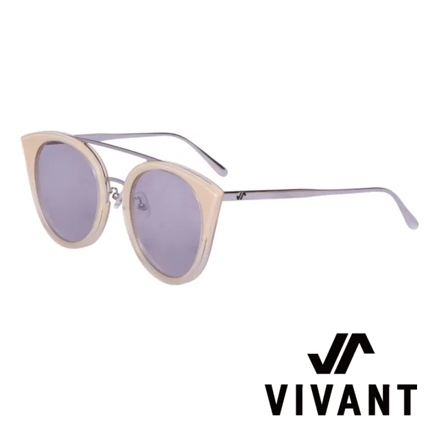 【VIVANT】彩蝶Ⅱ系列貓頭鷹造型雙樑太陽眼鏡．米白榛(PAPILON Ⅱ C3)