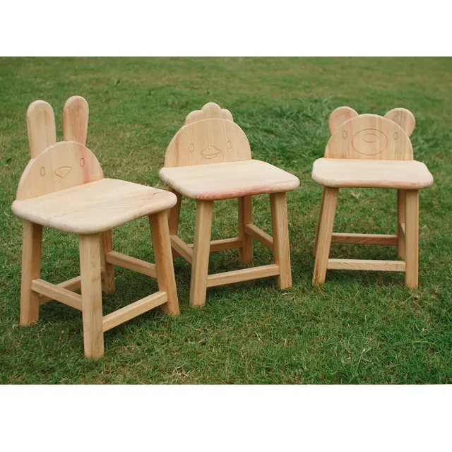 【MU LIFE 荒木雕塑藝品】可愛動物無垢檜木兒童椅(小雞)