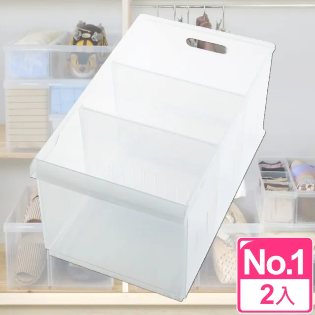 【愛收納】積木式 Fine01隔板整理盒二入組(附輪)