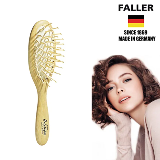 【FALLER 芙樂】德國製FSC橢圓圓珠櫸木氣墊好按摩木齒梳(氣墊按摩梳/梳頭按摩美容/雙11)（其他規格）