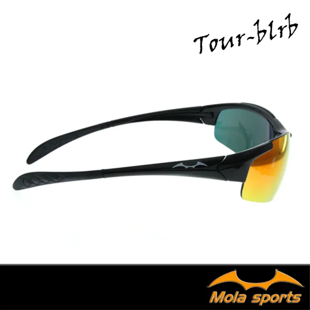【MOLA SPORTS】摩拉兒童8-12歲運動太陽眼鏡 黑色 多層膜鏡片 UV400(跑步/自行車/棒球 Tour-blrb)