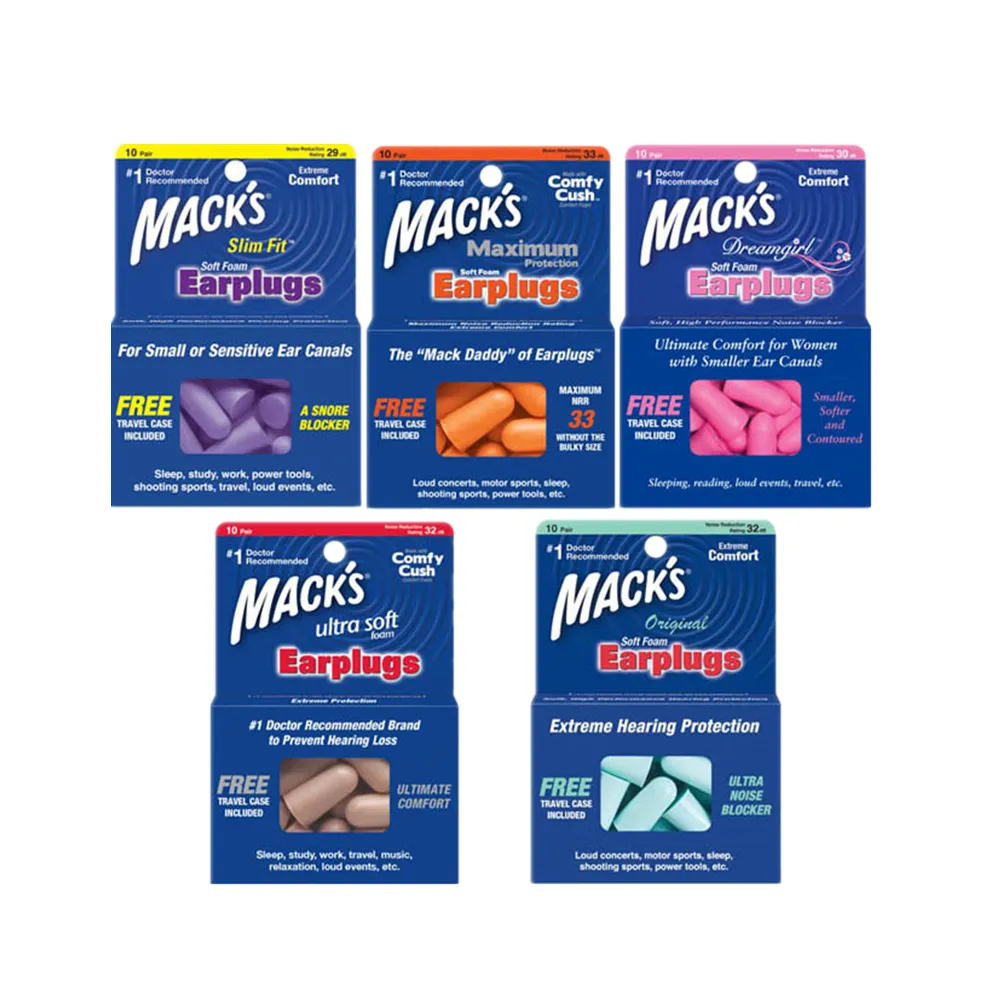 【Macks】美國 泡棉耳塞 10副裝 防噪音 飛行 游泳 適用