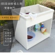 【Abis】日式穩固耐用ABS櫥櫃式雙槽塑鋼雙槽式洗衣槽(無門-2入)
