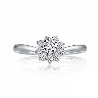 【City Diamond 引雅】『杜樂麗花園』天然鑽石50分白K金戒指 鑽戒