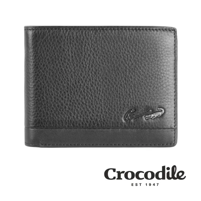 【Crocodile】鱷魚皮件 真皮短夾 男夾 皮夾推薦 0103-33/91系列-黑咖藍三色(專櫃品牌 多款任選)