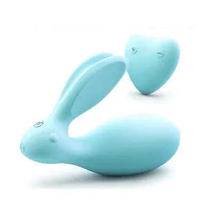 【歐亞思WOWYES】兔兔來襲-8頻遙控雙震按摩器(淺藍)