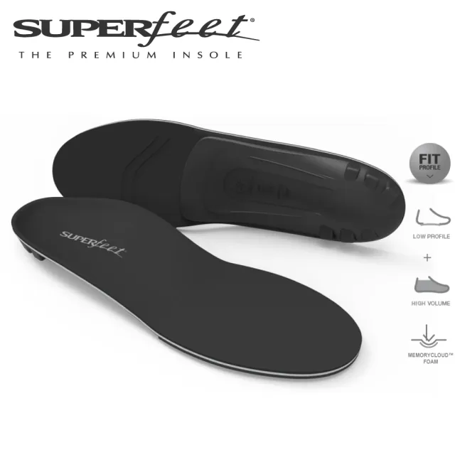 【SUPERfeet】健康慢跑登山健行多用途足弓DMP記憶鞋墊(黑色)