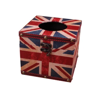 【PUSH! 居家生活用品】英倫風 紙巾盒 面紙盒 衛生紙抽取收納盒餐桌紙巾型(I33)