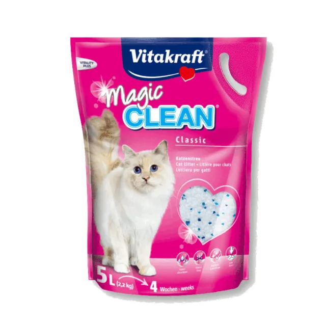 【德國Vitakraft】VITA Magic clean神奇抗菌水晶貓砂 5L/2.2kg*2包組(貓砂)