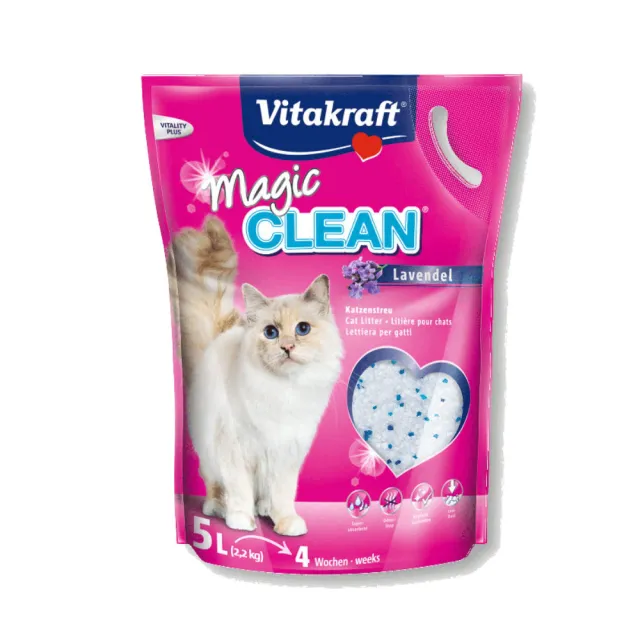 【德國Vitakraft】VITA Magic clean神奇抗菌水晶貓砂 5L/2.2kg*2包組(貓砂)