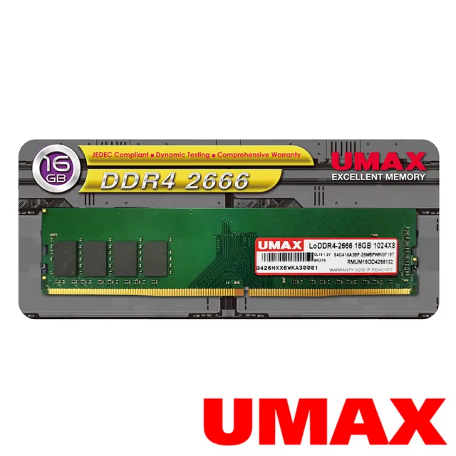 【UMAX】DDR4 2666 16GB 1024x8桌上型記憶體