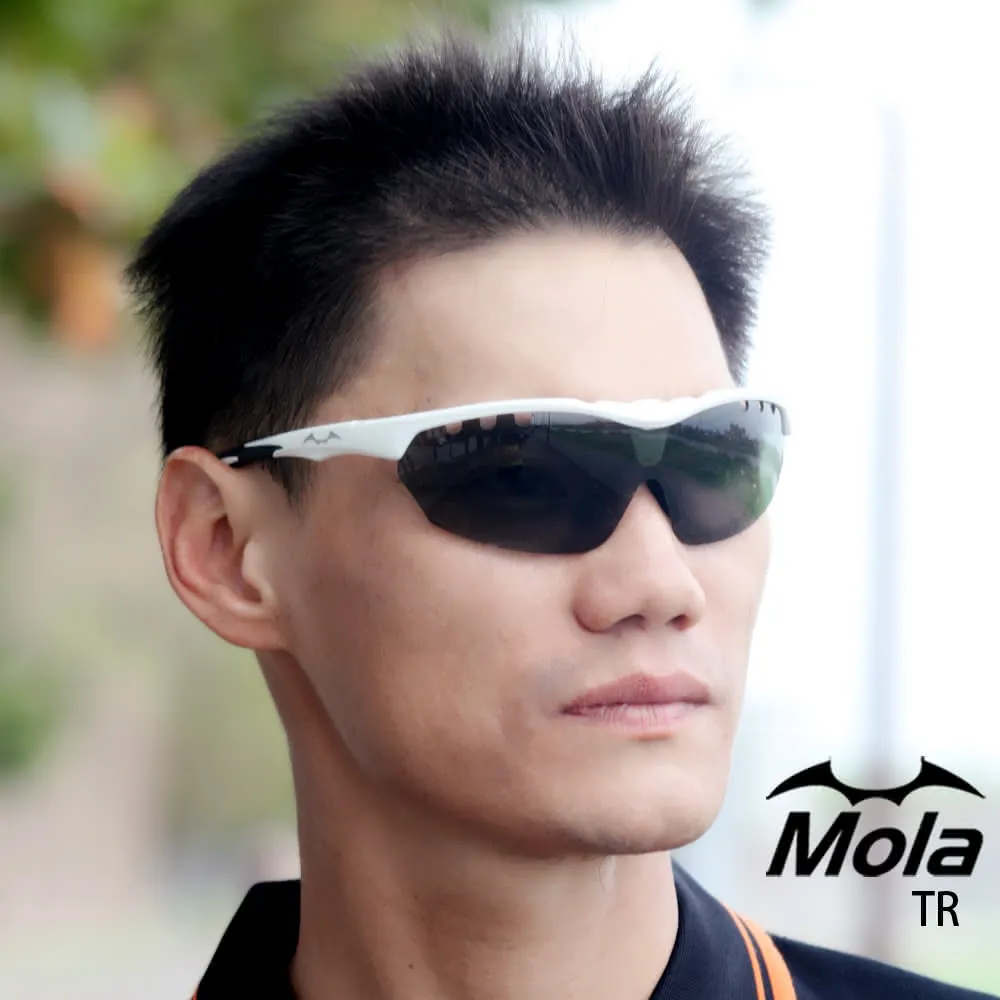 【MOLA SPORTS】偏光運動太陽眼鏡墨鏡 UV400 鼻墊可調 輕量 自行車 跑步 開車 TR-wpg