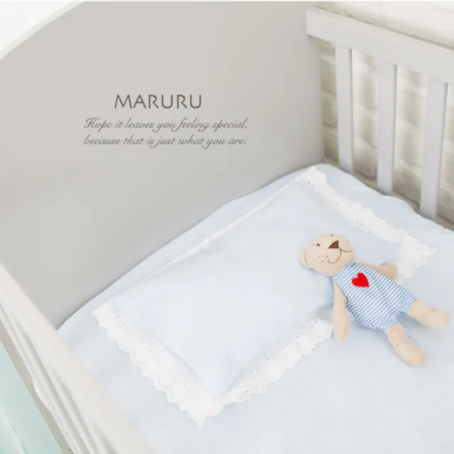 【MARURU】日本製嬰兒床單 嬰兒藍 70x120(日本製嬰兒寶寶baby床單/適用台式60x120/日式70x120嬰兒床墊)