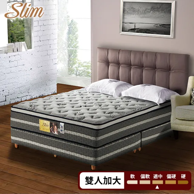【SLIM 紓壓型】5cm乳膠天絲抗菌彈簧床墊(雙人加大6尺)