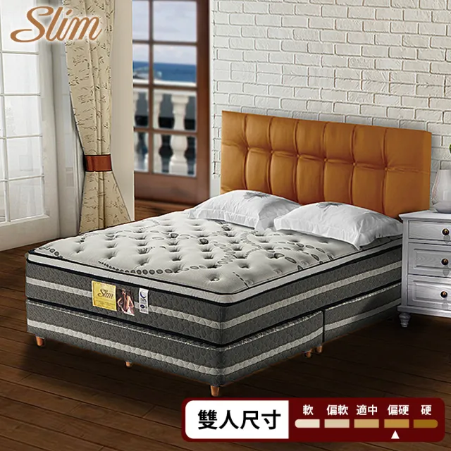 【SLIM 紓壓型】天絲記憶膠銀離子抗菌彈簧床墊(雙人5尺)