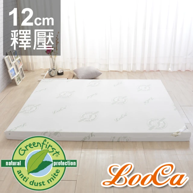 【LooCa】旗艦款12cm防蚊+防蹣+釋壓記憶床墊(雙人5尺)