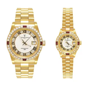 【Valentino Coupeau】四邊鑽羅馬數字全金不鏽鋼殼帶男女款手錶(范倫鐵諾 古柏  VCC)