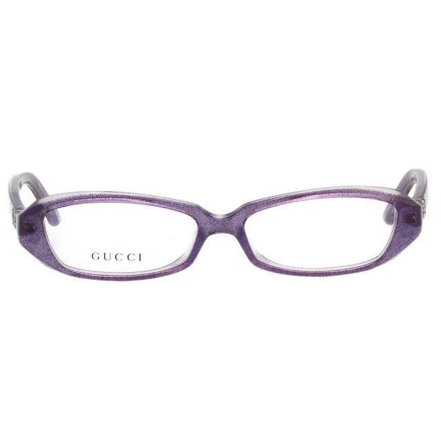 【GUCCI 古馳】-時尚光學眼鏡(晶亮粉紫)