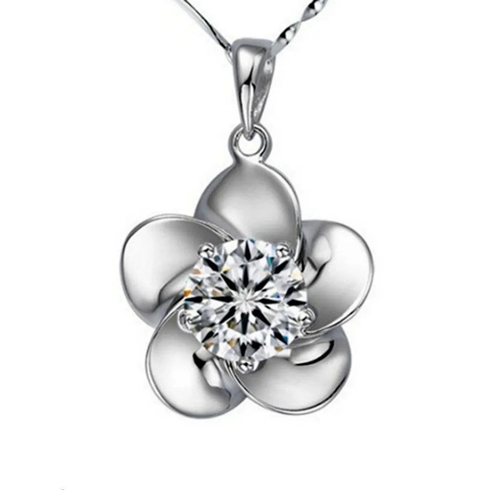 【I.Dear Jewelry】花苑-正白K-花朵造型水晶鑽項鍊