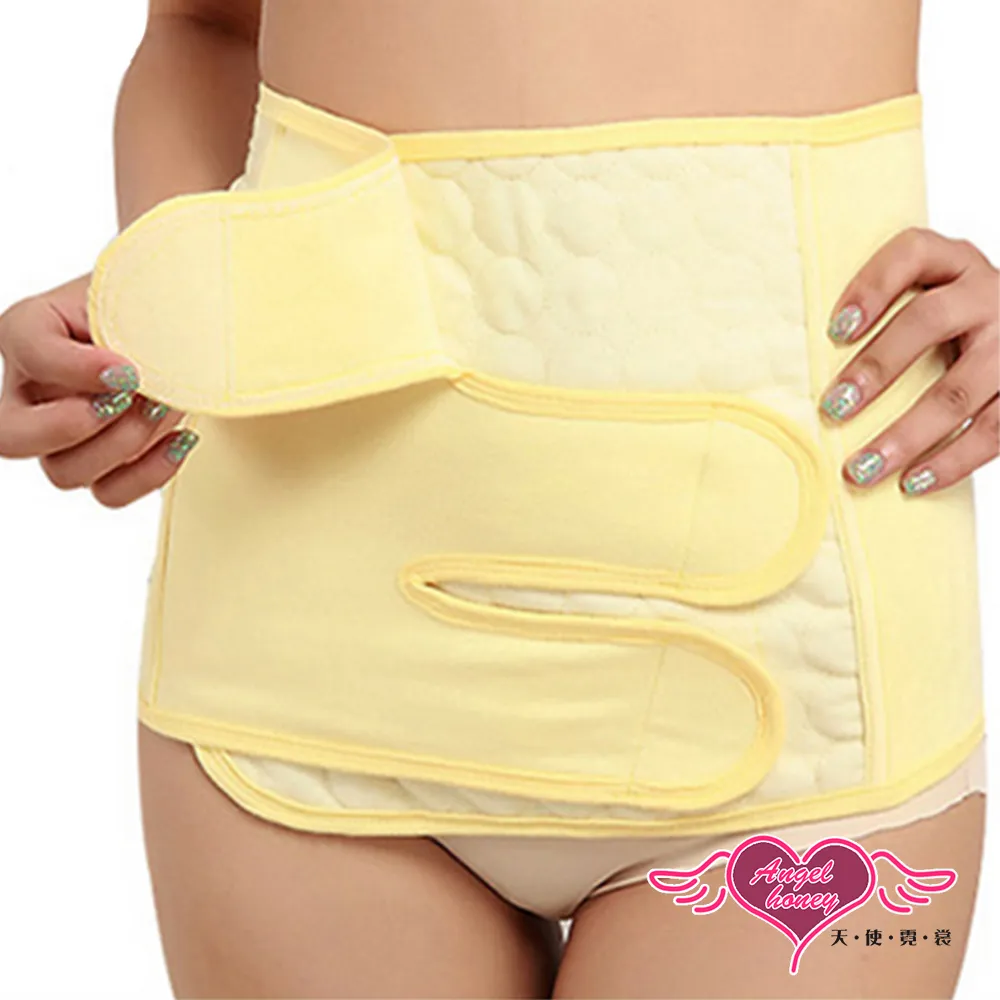 【Angel 天使霓裳】束腹帶 呵護身型 孕婦產後專用黏貼收腹帶(黃M-XL)