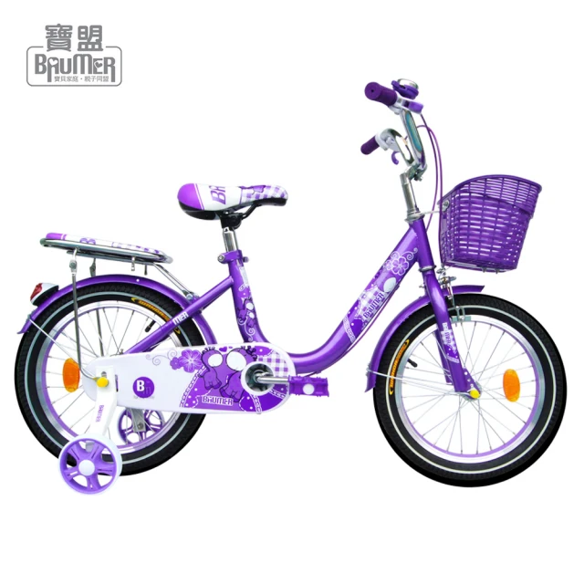 【寶盟BAUMER】16吋親子鹿腳踏車-紫羅蘭(兒童腳踏車、童車)