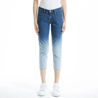 【BRAPPERS】女款 Boy Friend Jeans系列-漸層八分反摺褲(淺藍)