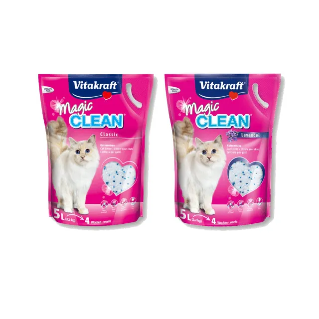 【德國Vitakraft】VITA Magic clean神奇抗菌水晶貓砂 5L/2.2kg*6入組(貓砂)