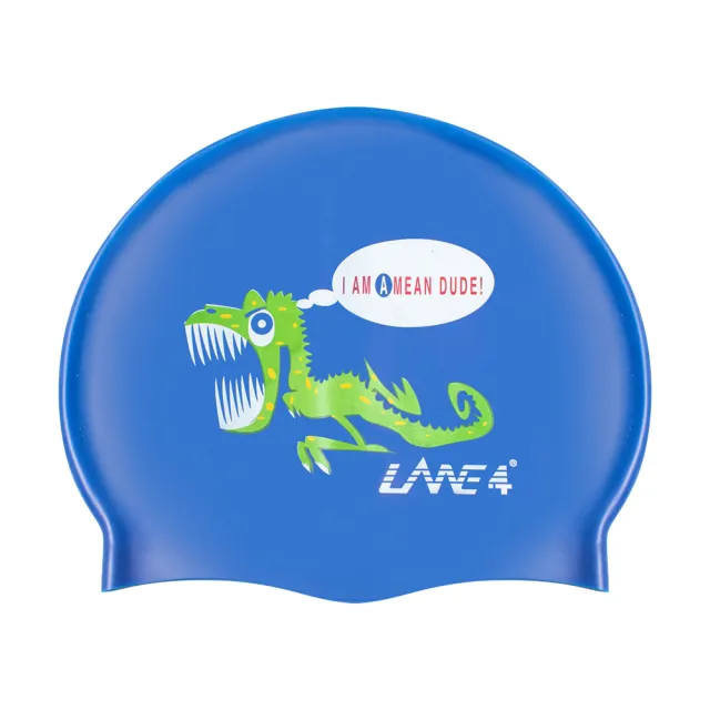 【LANE4羚活】恐龍矽膠泳帽(矽膠材質 視覺感搶眼 減少阻力設計)