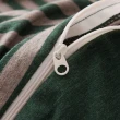 【Betrise】100%純棉針織條紋三件式被套床包組-森林曲調(單人)