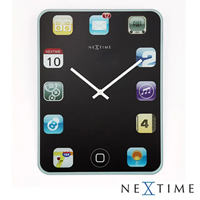 【歐洲名牌時鐘】NEXTIME-3C圖案iPad平板時鐘《歐型精品館》(簡約時尚造型/掛鐘/壁鐘)