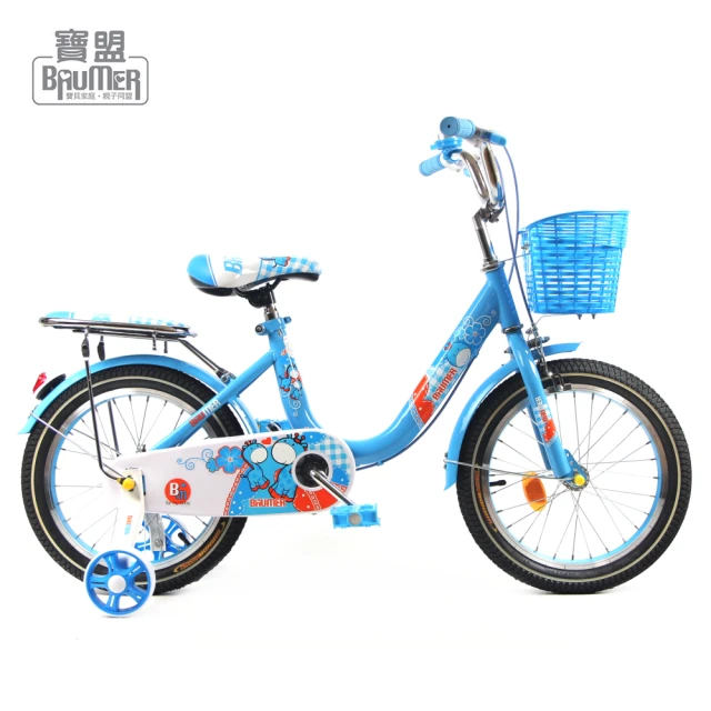 【寶盟BAUMER】16吋親子鹿腳踏車-水藍(兒童腳踏車、童車)