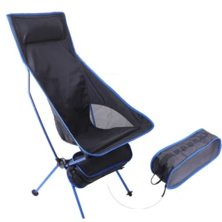 【May Shop】頭枕折疊椅 釣魚椅 野營沙灘椅 月亮椅(含手提包)