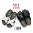 【Alberta】拖鞋-MIT台灣製 跟高3.5cm 厚底交叉涼拖鞋 簡約中性百搭