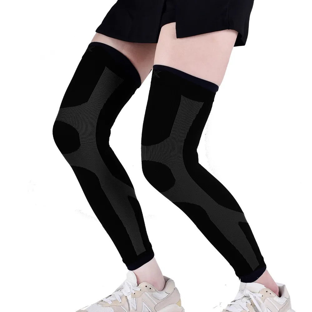 【Leader X】進化版X型運動壓縮護膝腿套 2色任選(XW-03 X型膝部保護 後腿Y型支托 2只入)
