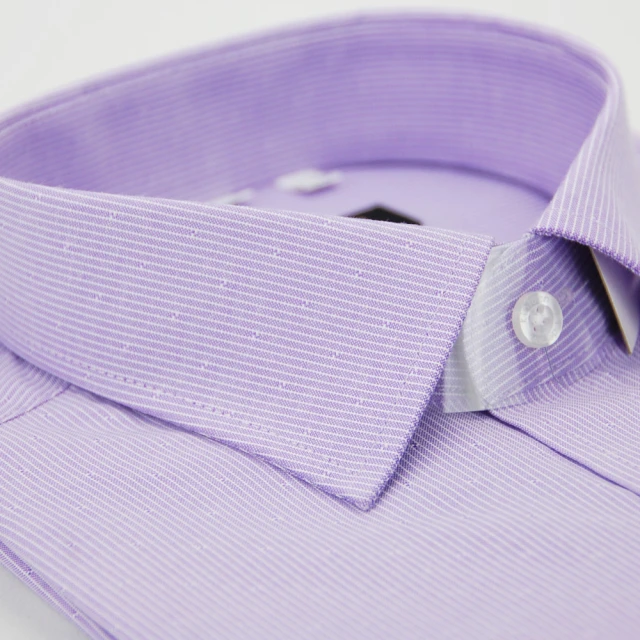 【金安德森】紫色白條紋窄版短袖襯衫
