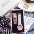 【Relax Time】Retro lady 復古甜美小秒針套錶-玫塊金框x藍灰38mm 畢業禮物(RT-70-5)