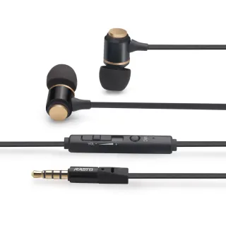 【RASTO】RS2 黑金爵士鋁製入耳式耳機(鋁製/音量調整/接聽)