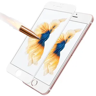 【YANG YI 揚邑】Apple iPhone 7 Plus 5.5吋 滿版軟邊鋼化玻璃膜3D曲面防爆抗刮保護貼(白色)