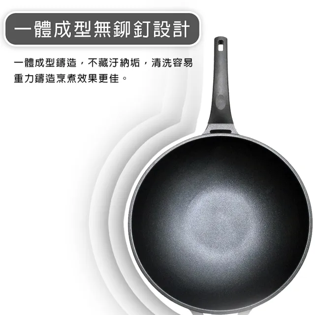【正牛】黑鑽超耐磨不沾炒鍋33CM(炒鍋 不沾炒鍋 33cm)