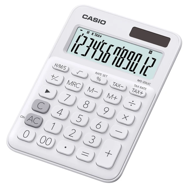 【CASIO 卡西歐】12位元繽紛馬卡龍色系便利型計算機-牛奶白(MS-20UC-WE)