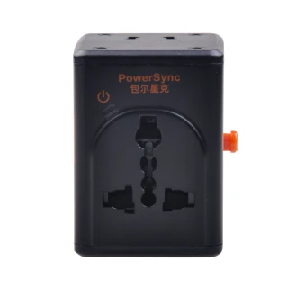 【PowerSync 群加】萬國旅行轉接頭+2埠USB(PWC-ERTUN050)