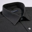【ROBERTA 諾貝達】進口素材 台灣製 合身版 純棉細條紋長袖襯衫(深灰)