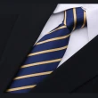 【拉福】領帶6cm中窄版領帶手打領帶(藍黃紋)