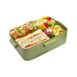 【日系簡約】日本製 無印風便當盒 保鮮餐盒 辦公旅行用(650ML-原野綠)