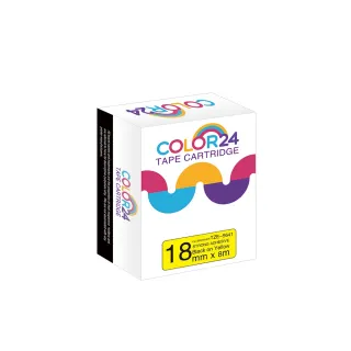 【Color24】for Brother TZ-S641/TZe-S641 高黏性黃底黑字 副廠 相容標籤帶_寬度18mm(適用PT-P700/PT-D600)