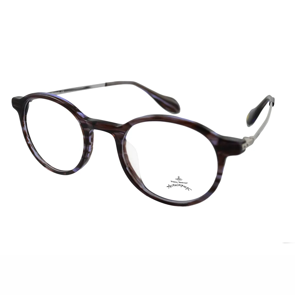 【Vivienne Westwood】英國Anglomania英倫簡約圓框光學眼鏡(褐紫 AN341M03)