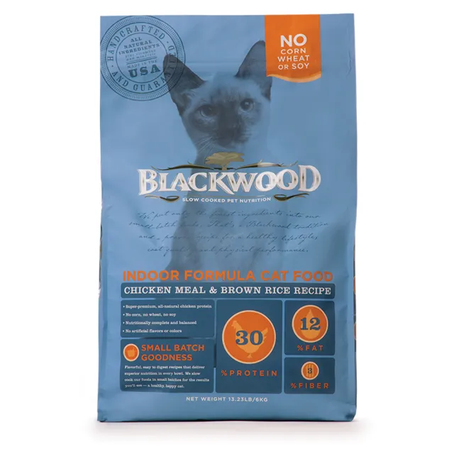 【BLACKWOOD 柏萊富】室內貓全齡優活配方-4磅(雞肉+糙米)